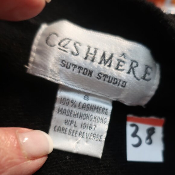 Womens Cashmere Sutton Studio Black V-Neck Pure Cashmere Cardigan Sweater S - Picture 11 of 11